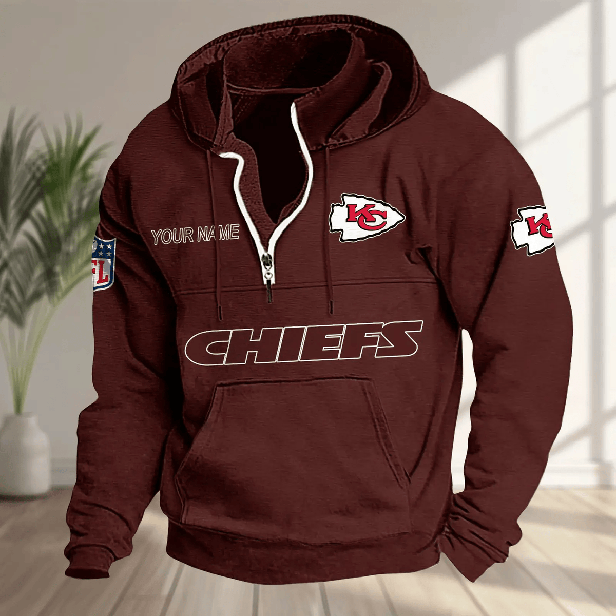 Kansas City Chiefs Half-zip Hoodie SPTHZHC016