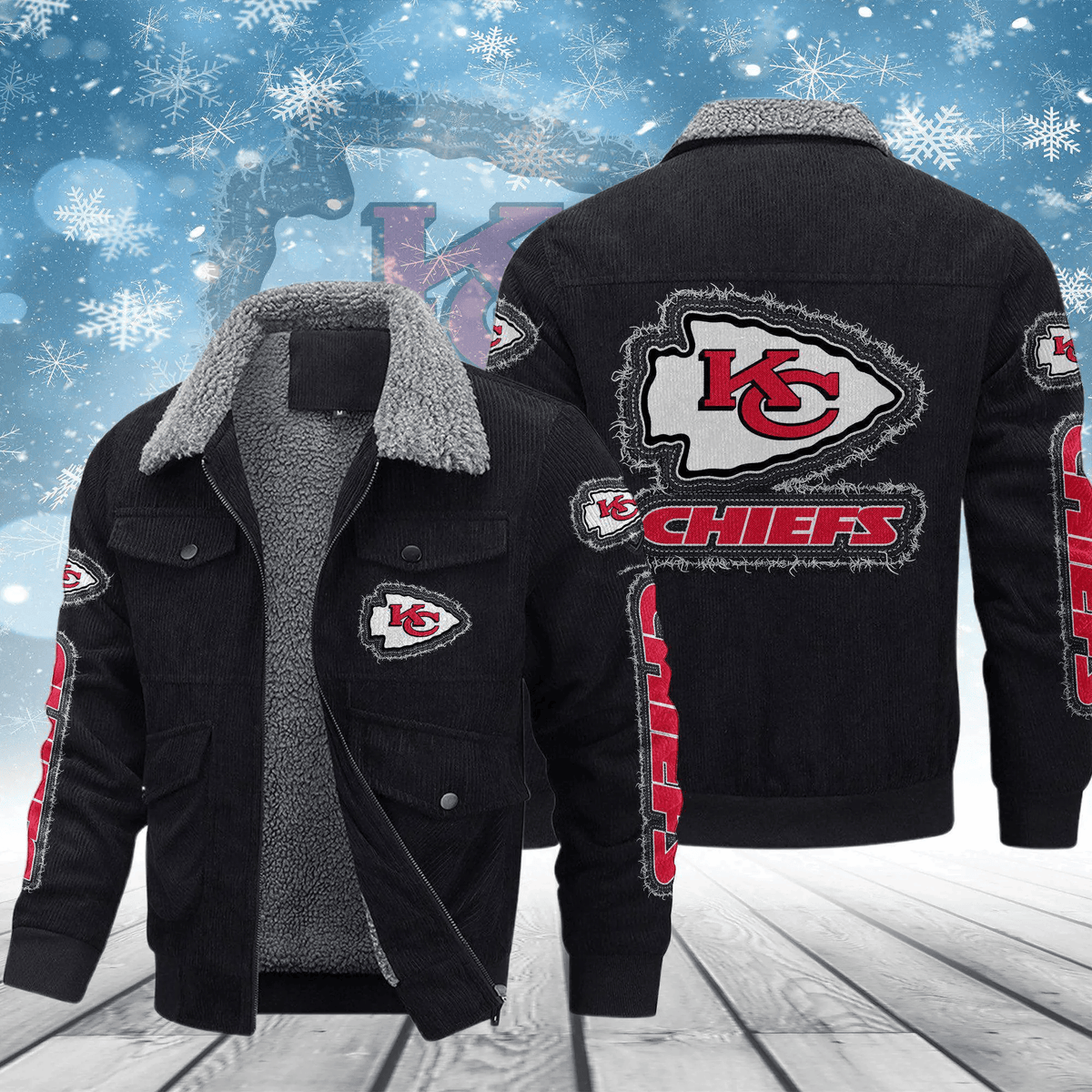 Kansas City Chiefs Men's Thickened Corduroy Jacket ANZVITCJ016