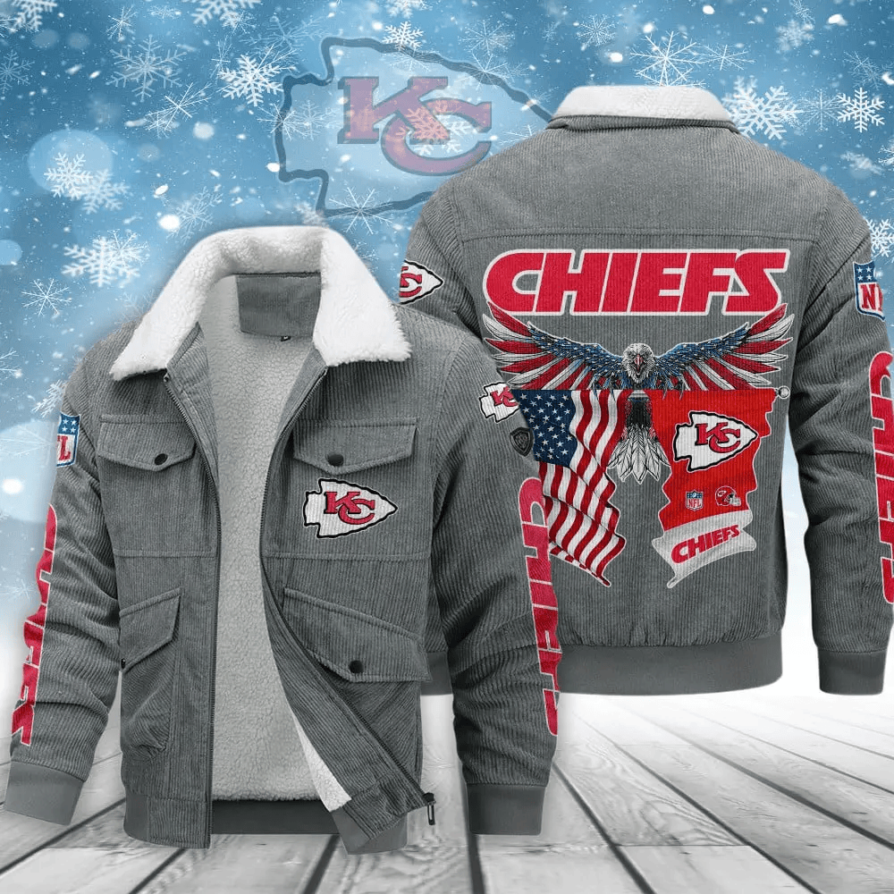 Kansas City Chiefs VITCJ088 Men’s Thickened Corduroy Jacket