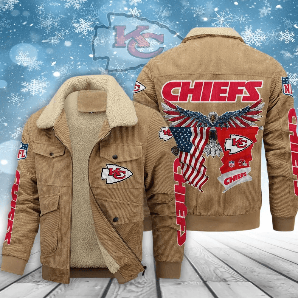 Kansas City Chiefs VITCJ088 Men’s Thickened Corduroy Jacket