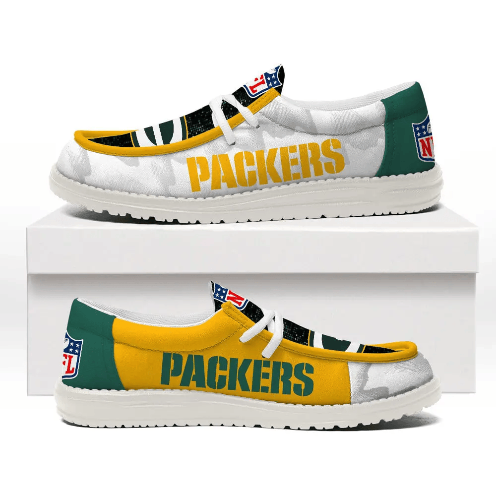 Green Bay Packers Personalized Moccasin Slippers – Hey Dude Shoes Style AZCHDUDE228