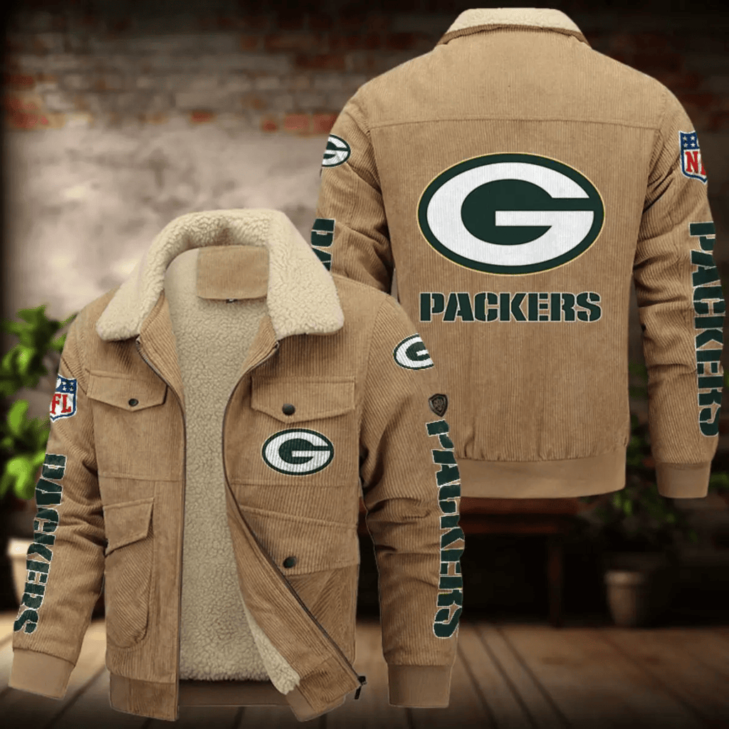 Green Bay Packers Men's Thickened Corduroy Jacket ANZANZTCJ012