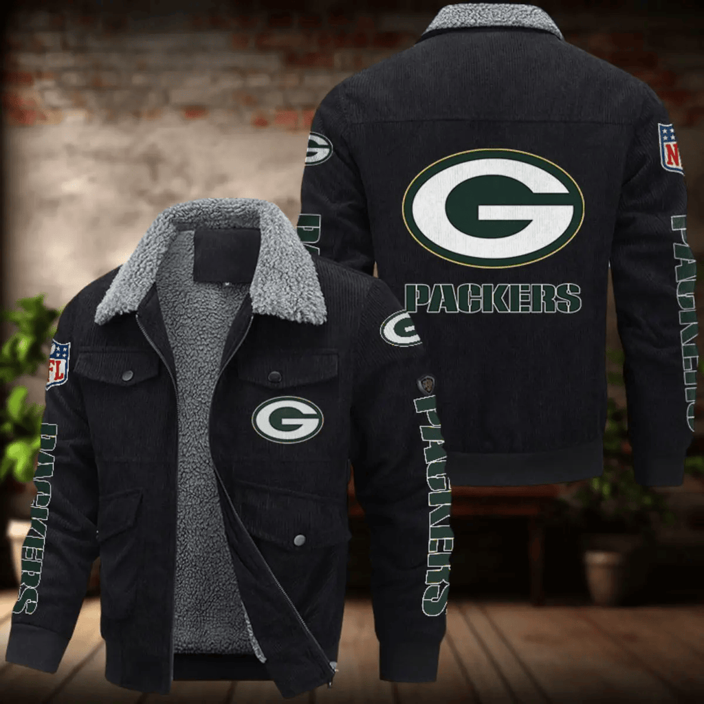 Green Bay Packers Men's Thickened Corduroy Jacket ANZANZTCJ012