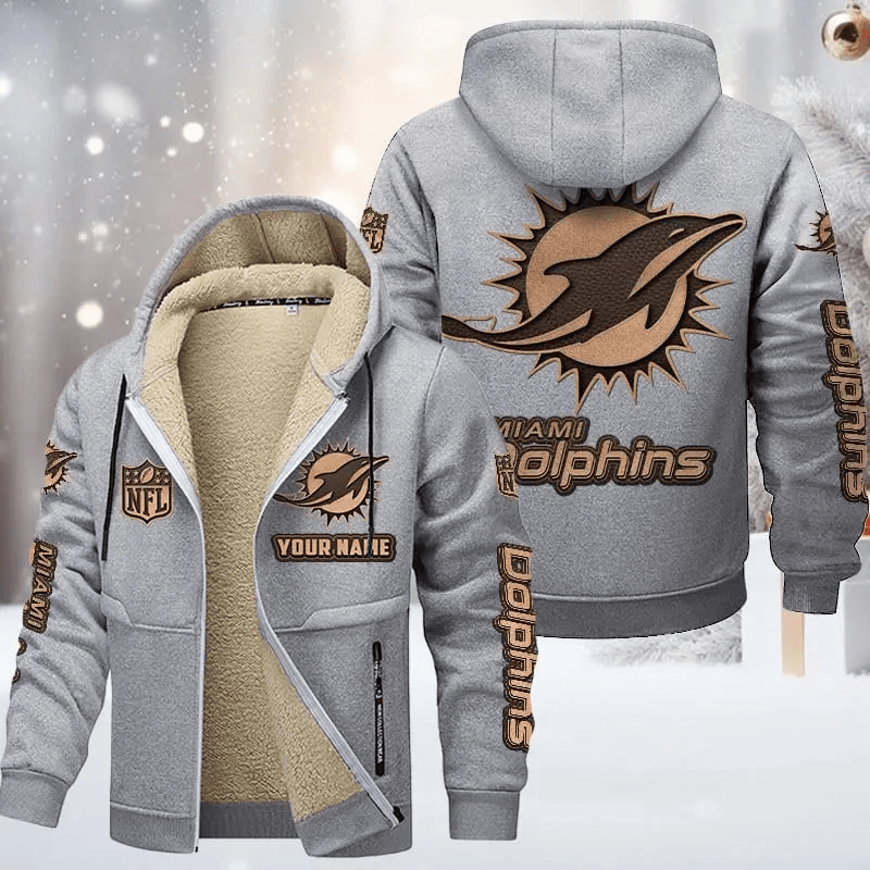 Miami Dolphins DMTZ0857 Premium Sherpa-Lined Winter Hoodie – Personalized Edition