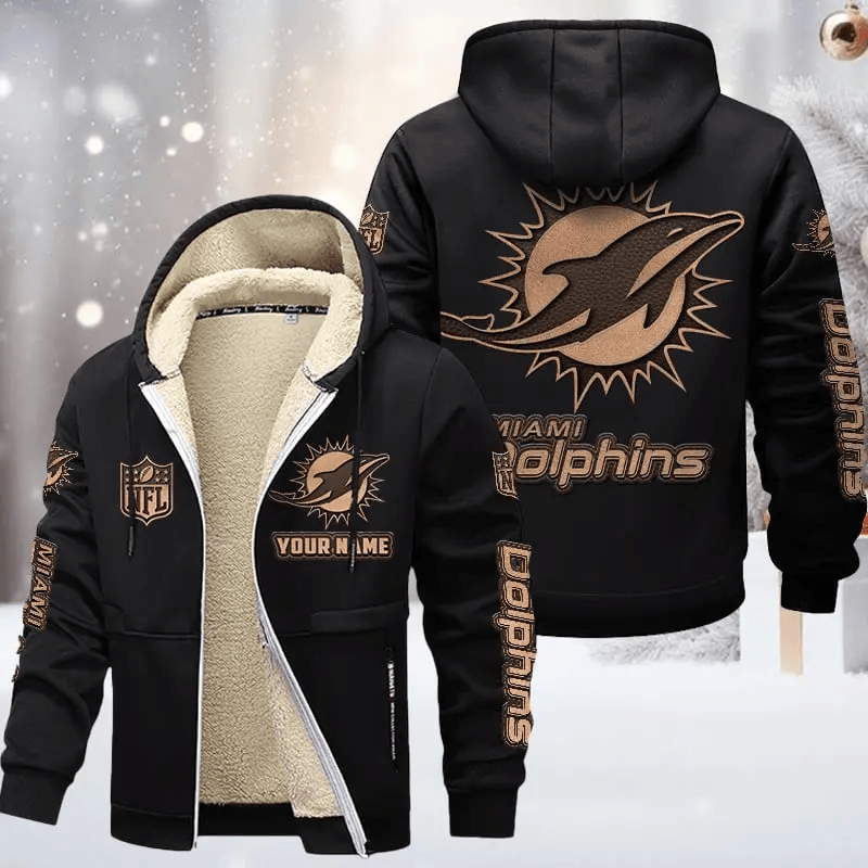 Miami Dolphins DMTZ0857 Premium Sherpa-Lined Winter Hoodie – Personalized Edition