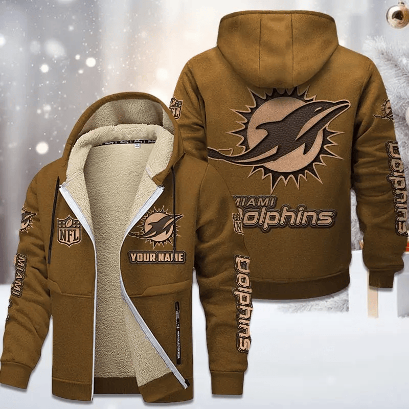 Miami Dolphins DMTZ0857 Premium Sherpa-Lined Winter Hoodie – Personalized Edition
