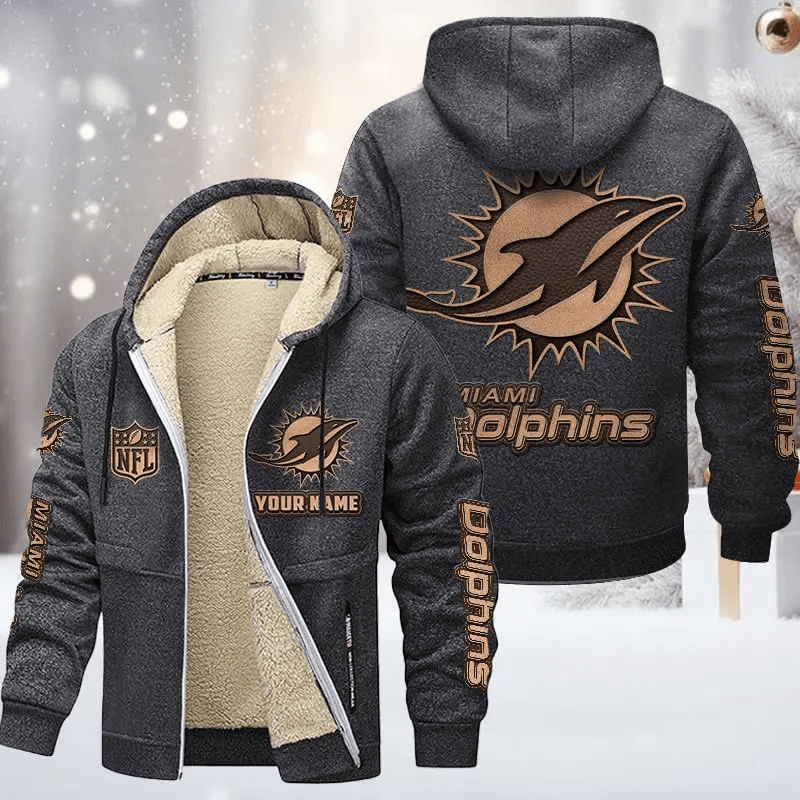 Miami Dolphins DMTZ0857 Premium Sherpa-Lined Winter Hoodie – Personalized Edition