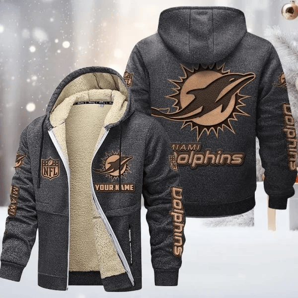 Miami Dolphins DMTZ0857 Premium Sherpa-Lined Winter Hoodie – Personalized Edition
