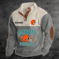 Miami Dolphins S9DBSCH1188 Color Block Stand Collar Sweatshirt