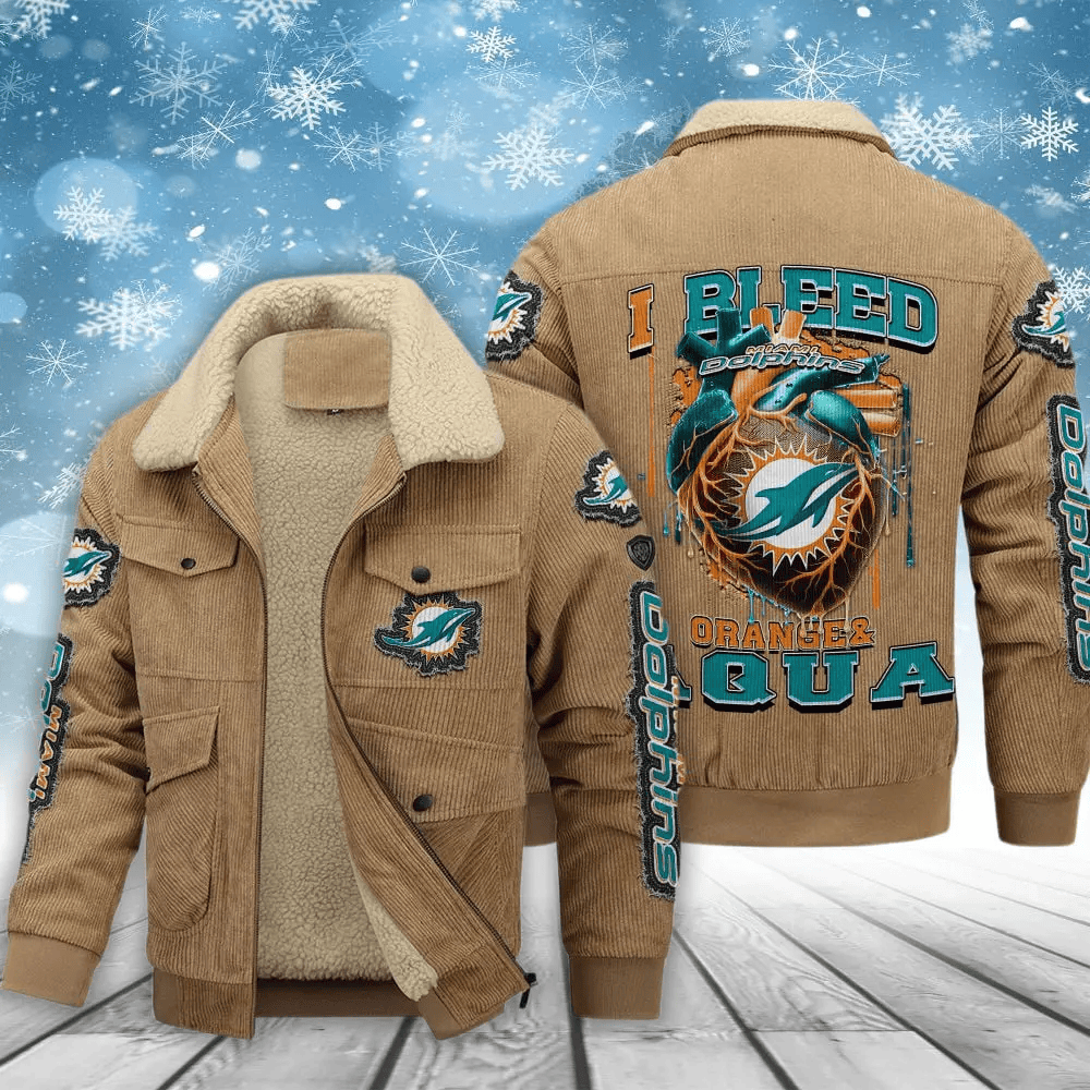 Miami Dolphins VITCJ385 Men’s Thickened Corduroy Jacket