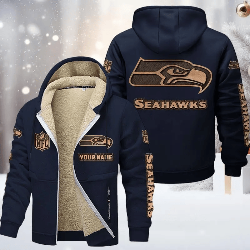 Seattle Seahawks DMTZ0866 Premium Sherpa-Lined Winter Hoodie – Personalized Edition