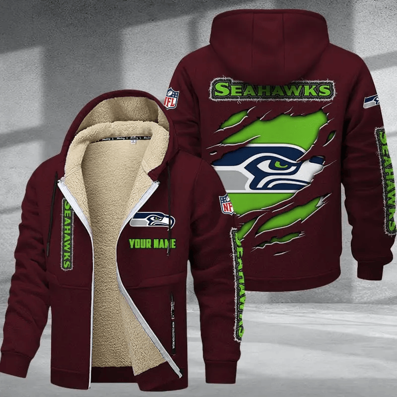 Seattle Seahawks DMTZ0382 Premium Thick Zip-Up Hoodie