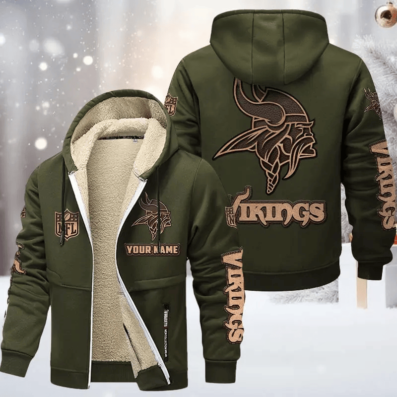Minnesota Vikings DMTZ0858 Premium Sherpa-Lined Winter Hoodie – Personalized Edition