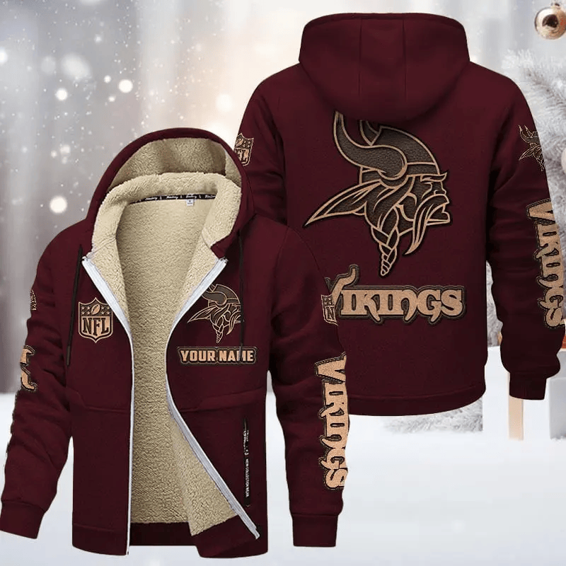 Minnesota Vikings DMTZ0858 Premium Sherpa-Lined Winter Hoodie – Personalized Edition
