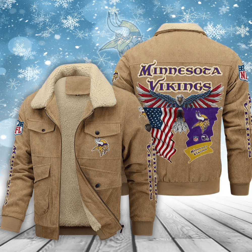 Minnesota Vikings VITCJ092 Men’s Thickened Corduroy Jacket