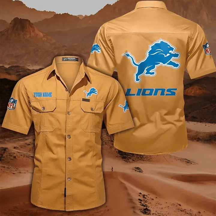 Detroit Lions Military Cargo Cotton Shirts
