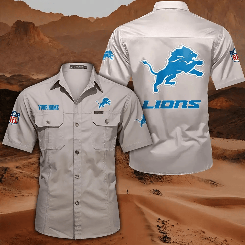 Detroit Lions Military Cargo Cotton Shirts