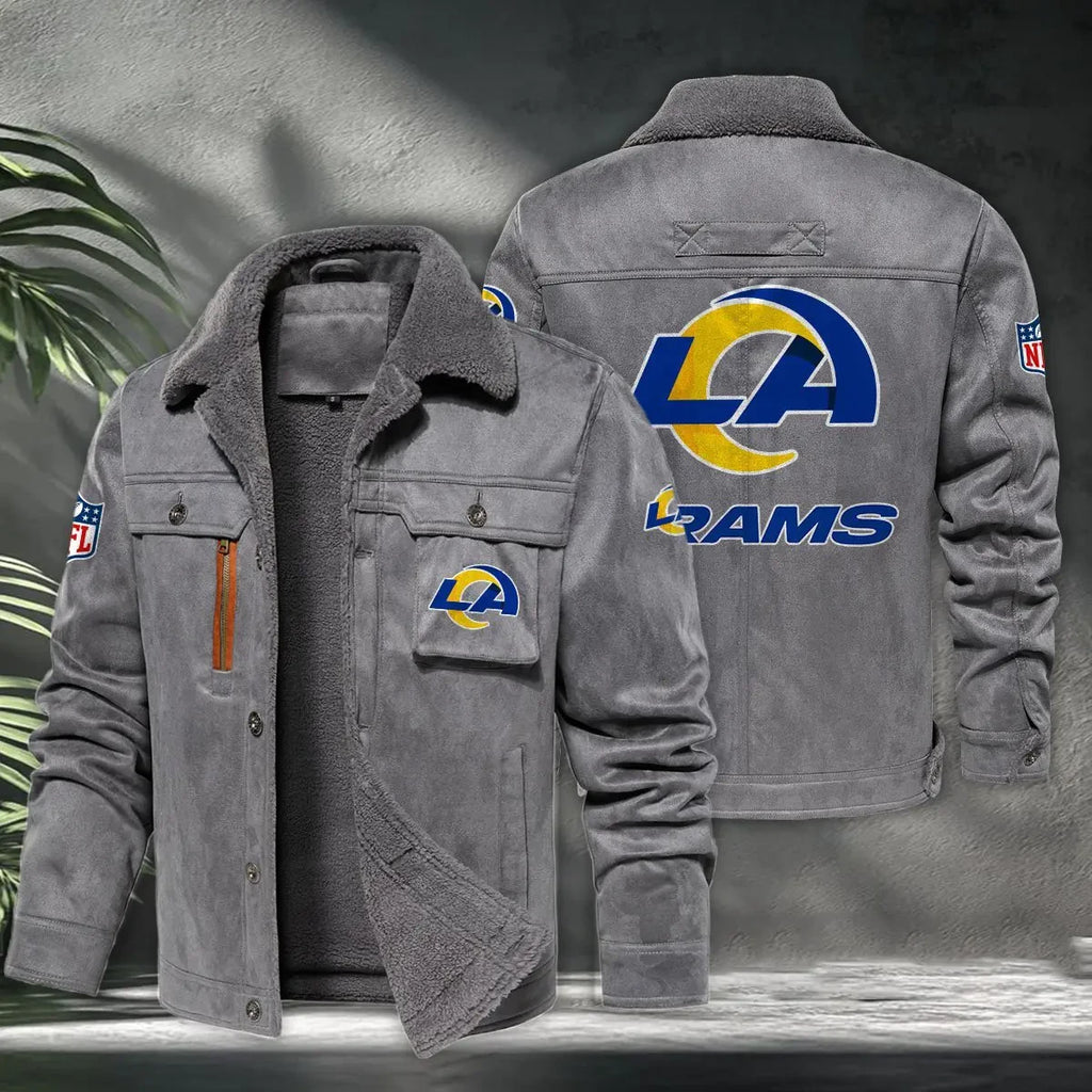 Los Angeles Rams PURHLA019 Fur Collar Winter Casual Jacket