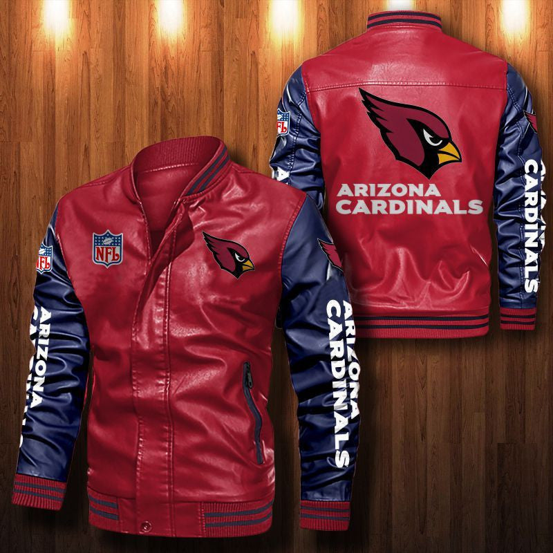 Signature Series Leather Jacket — Plush Sherpa Lining Arizona Cardinals HVKE1008