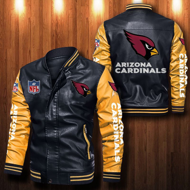 Signature Series Leather Jacket — Plush Sherpa Lining Arizona Cardinals HVKE1008