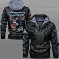 Dallas Cowboys HVKC7220 - Premium & Ultra-Thick Leather Jacket with Fleece Hood