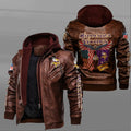 Minnesota Vikings HVKC7231 - Premium & Ultra-Thick Leather Jacket with Fleece Hood