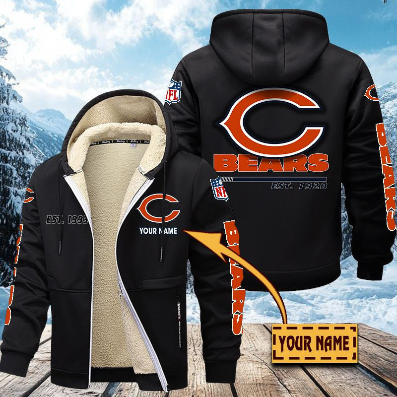 Premium Sherpa-Lined Winter Hoodie – Personalized Edition Chicago Bears VITZC076