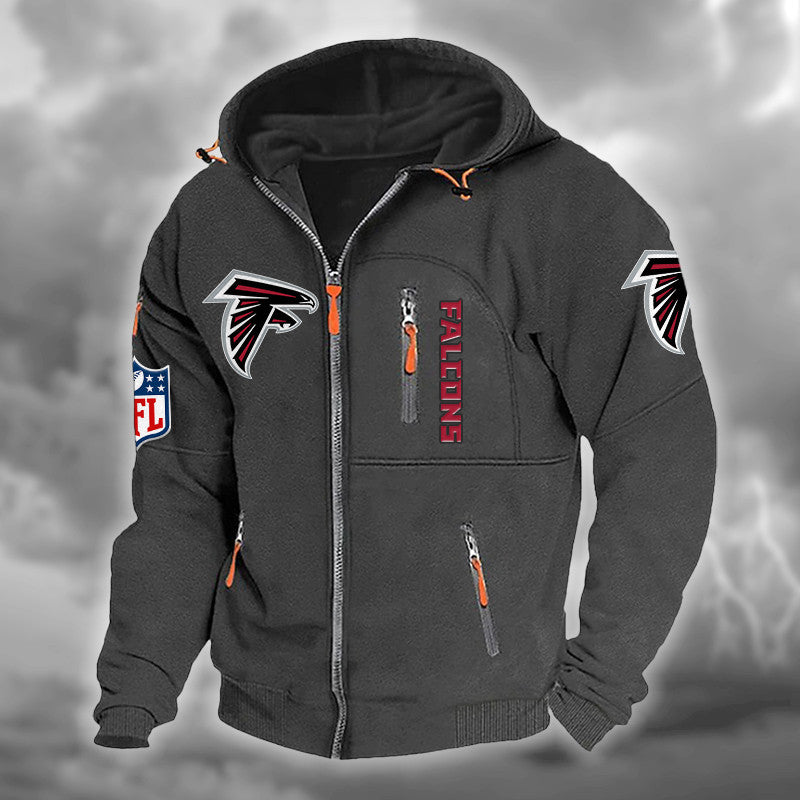 Atlanta Falcons DMCD0653 Hooded Cardigan Jacket