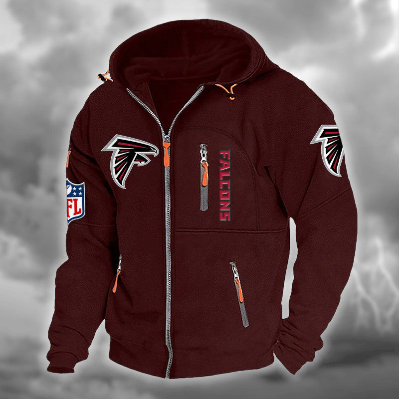 Atlanta Falcons DMCD0653 Hooded Cardigan Jacket