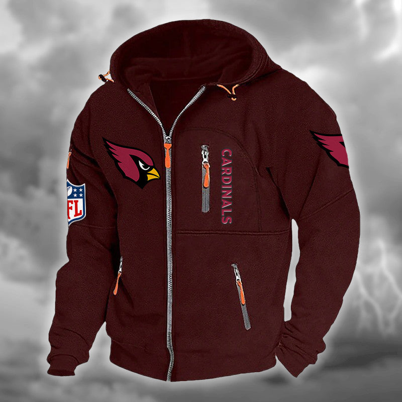 Arizona Cardinals DMCD0652 Hooded Cardigan Jacket