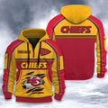 Kansas City Chiefs DMHT2528 3D Half-zip Hoodie