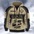 New Orleans Saints DMHT2609 3D Half-zip Hoodie