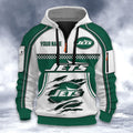 New York Jets DMHT2611 3D Half-zip Hoodie