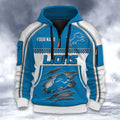 Detroit Lions DMHT2597 3D Half-zip Hoodie
