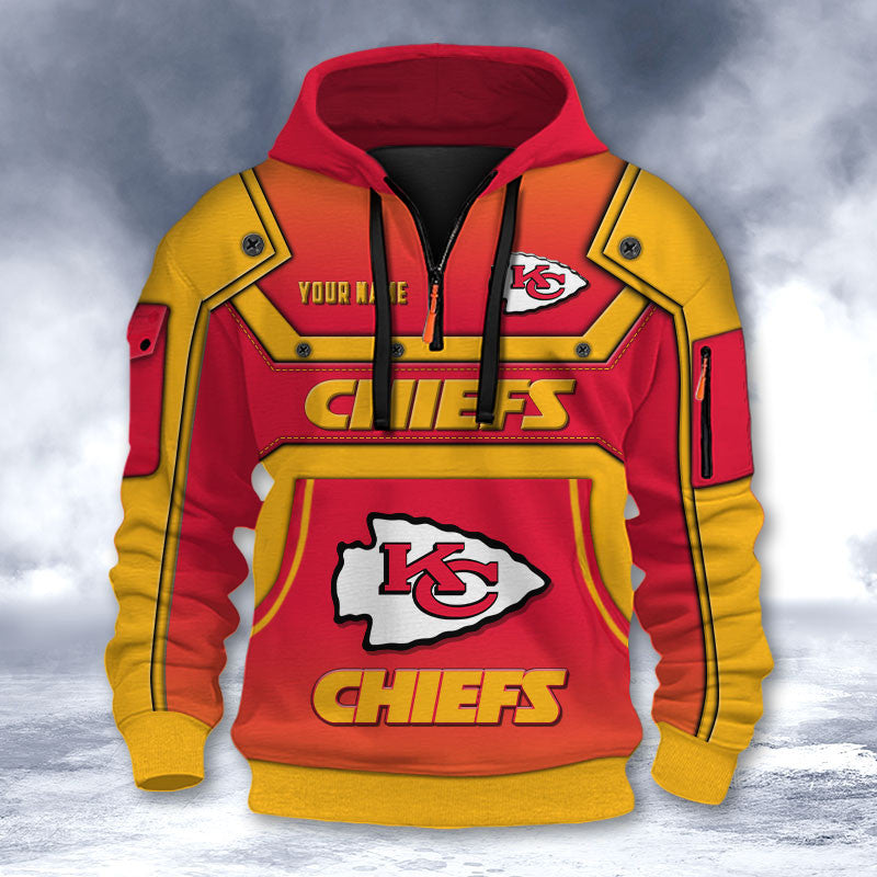 Kansas City Chiefs DMHT2561 3D Half-zip Hoodie
