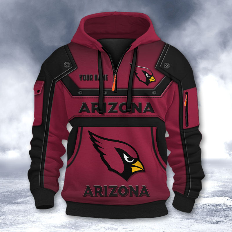 Arizona Cardinals DMHT2546 3D Half-zip Hoodie