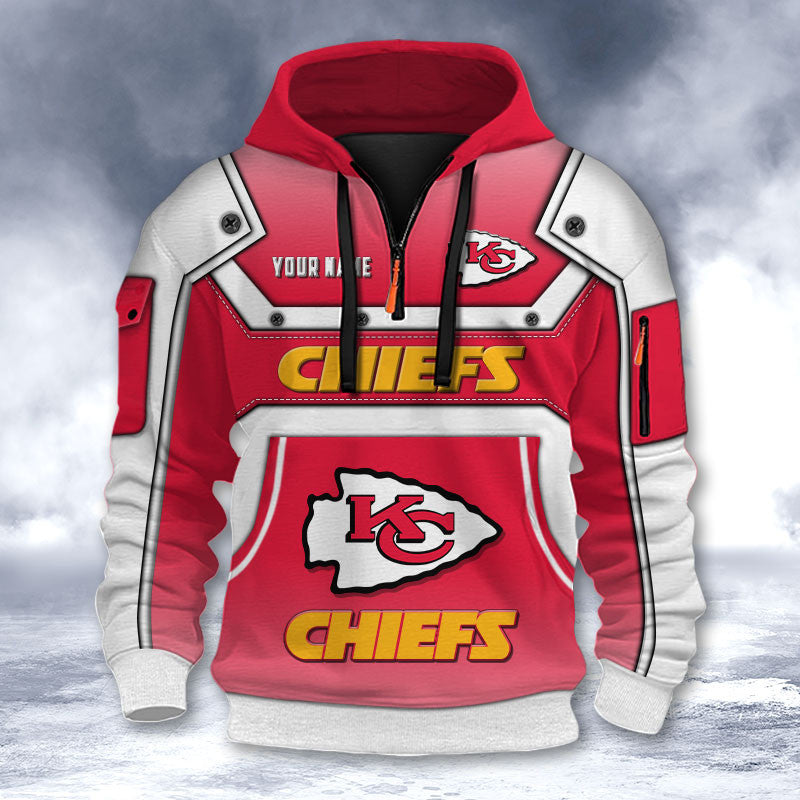 Kansas City Chiefs DMHT2585 3D Half-zip Hoodie