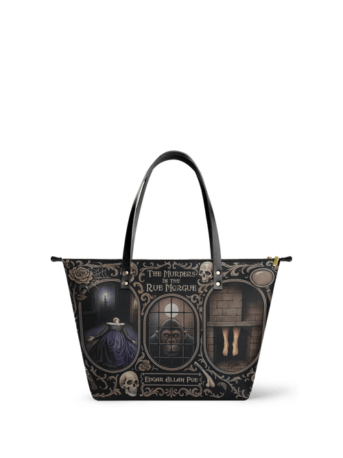 "The Murders In The Rue Morgue" Leather Tote Bag