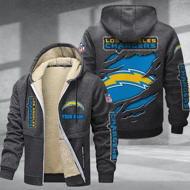 Los Angeles Chargers DMTZ0371 Thickened Zipper Hoodies