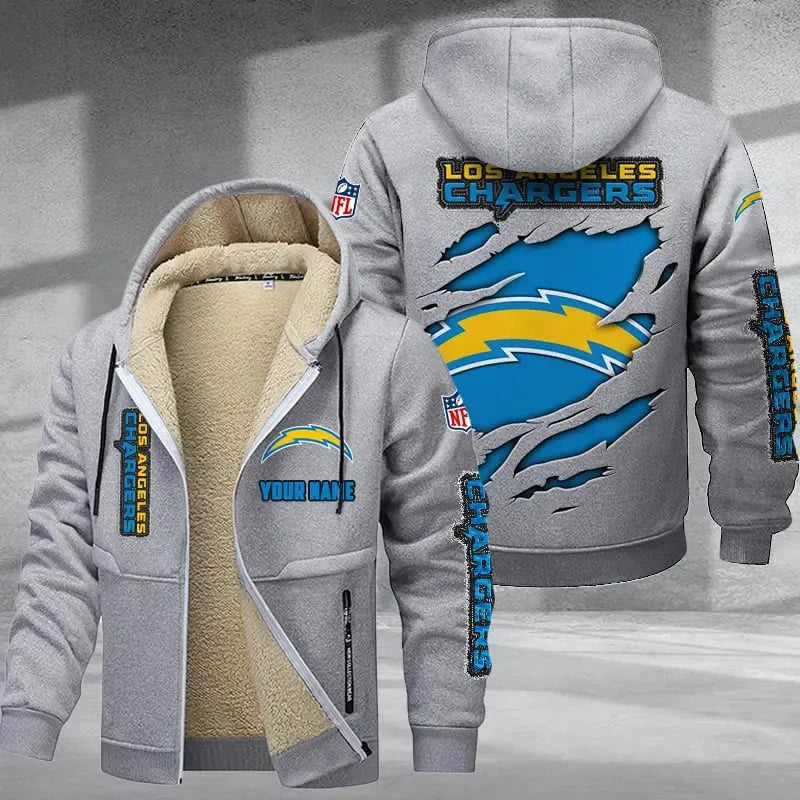 Los Angeles Chargers DMTZ0371 Thickened Zipper Hoodies