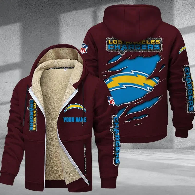 Los Angeles Chargers DMTZ0371 Thickened Zipper Hoodies