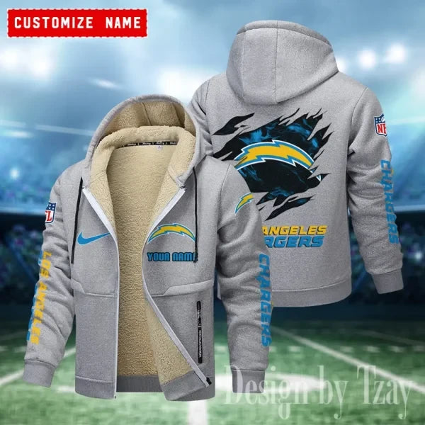 Los Angeles Chargers Hoodies Zip Velvet Coat ANZTZH083