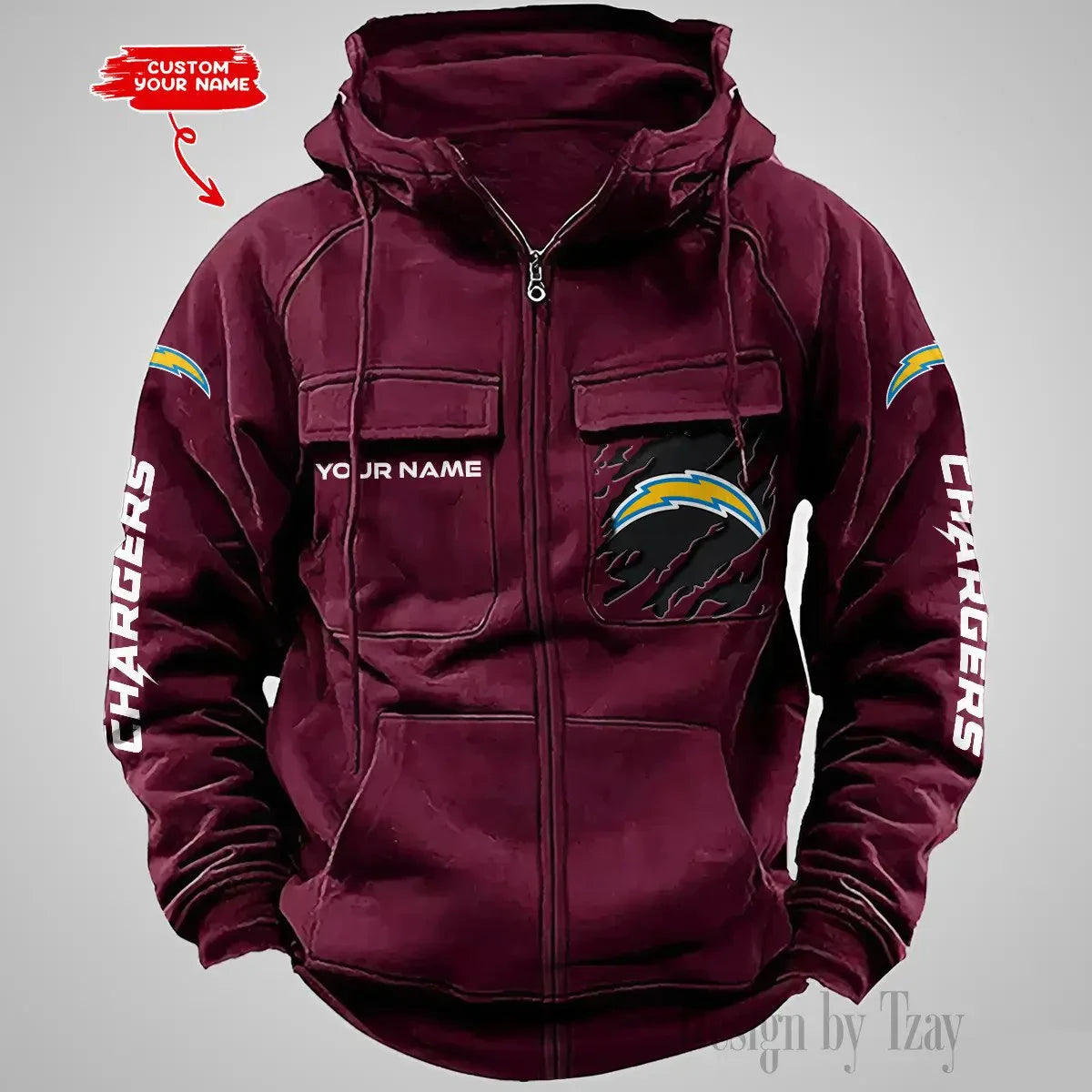 Los Angeles Chargers Vintage Men's Hoodie DV2 AZVMHD049