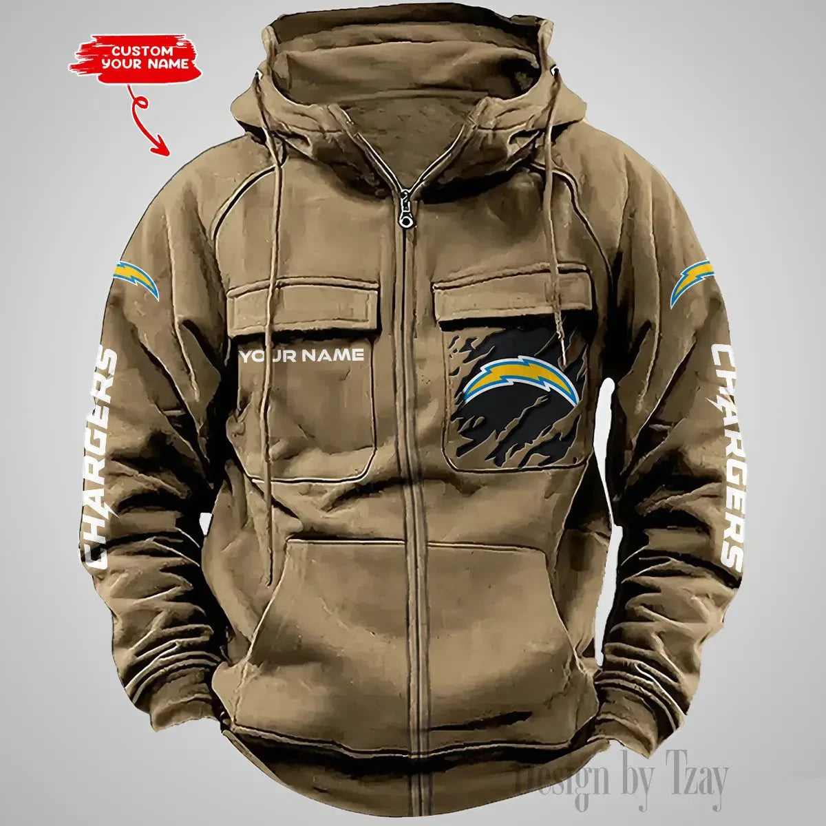 Los Angeles Chargers Vintage Men's Hoodie DV2 AZVMHD049