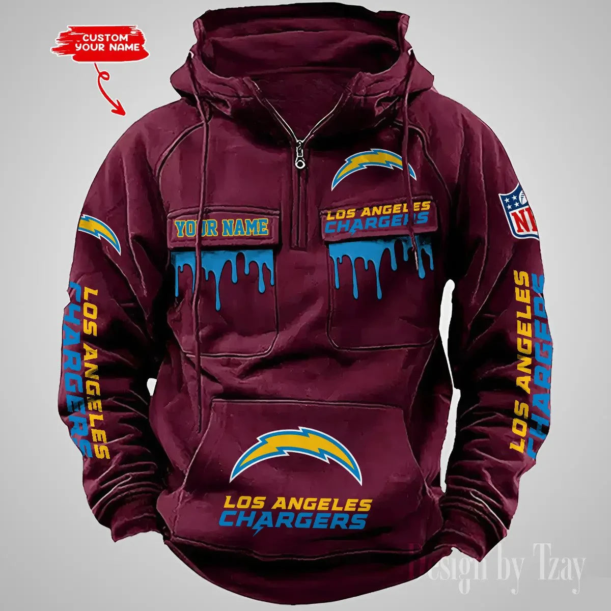 Los Angeles Chargers Vintage Men Hoodie DV22 AZVMHD493