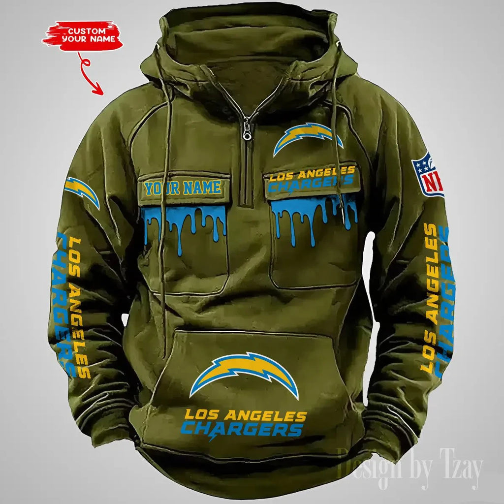 Los Angeles Chargers Vintage Men Hoodie DV22 AZVMHD493