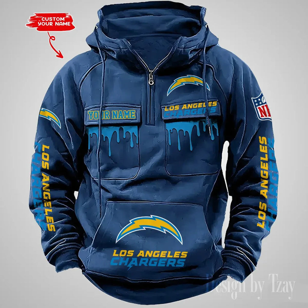 Los Angeles Chargers Vintage Men Hoodie DV22 AZVMHD493