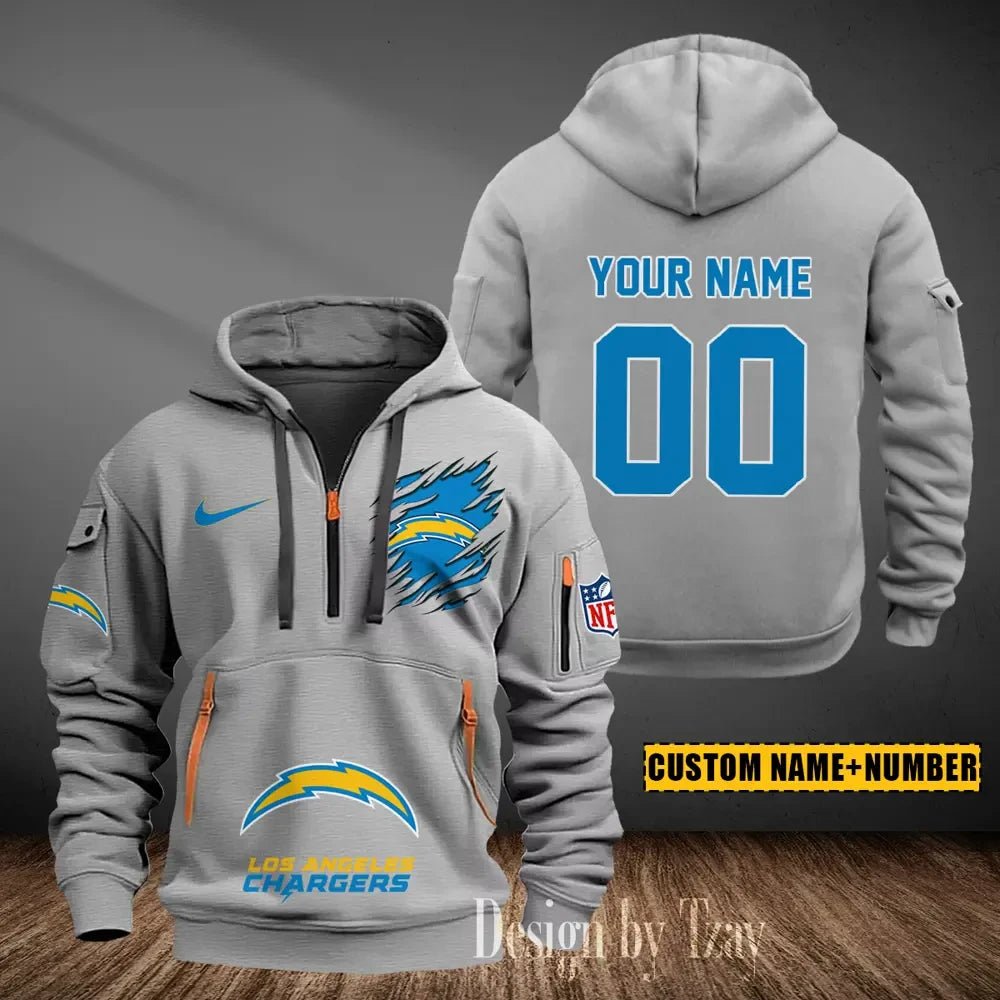 Los Angeles Chargers Heavy Fleece Pullover Hoodie AZHEAVYHD439