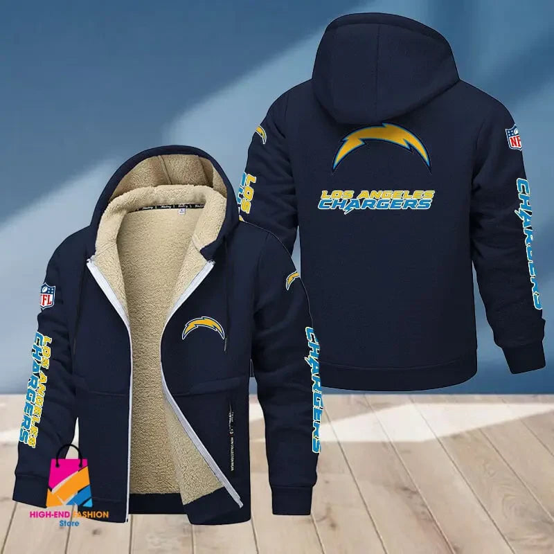 Los Angeles Chargers Multicolor Thickened Zipper Hoodies ANZTZH018