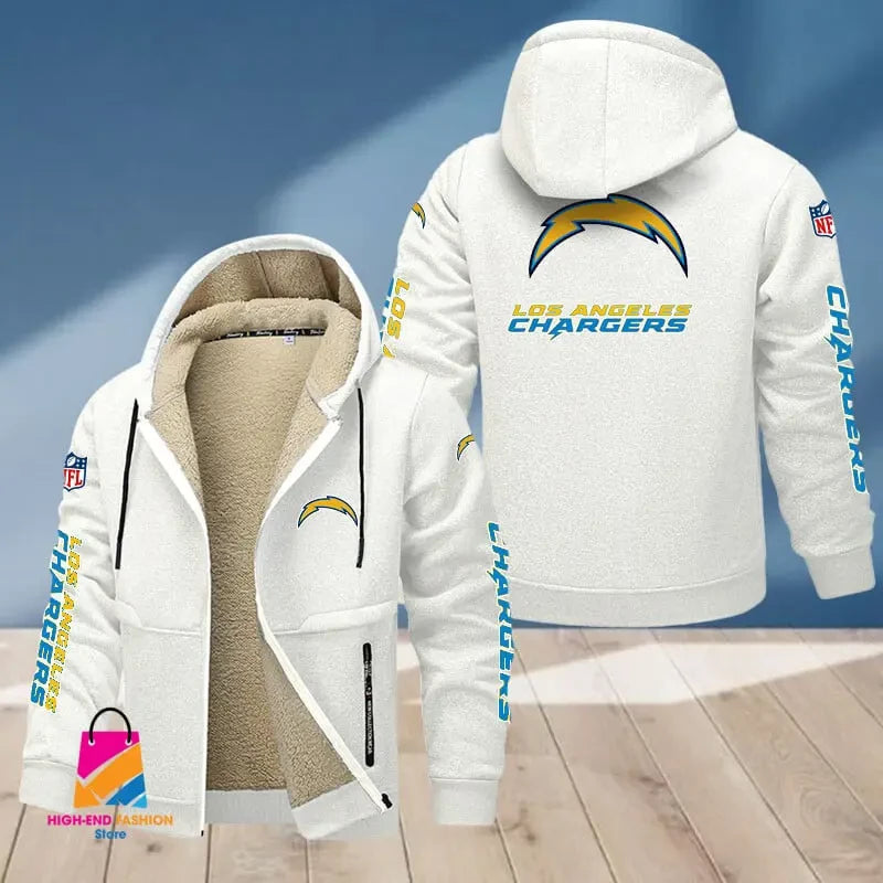 Los Angeles Chargers Multicolor Thickened Zipper Hoodies ANZTZH018